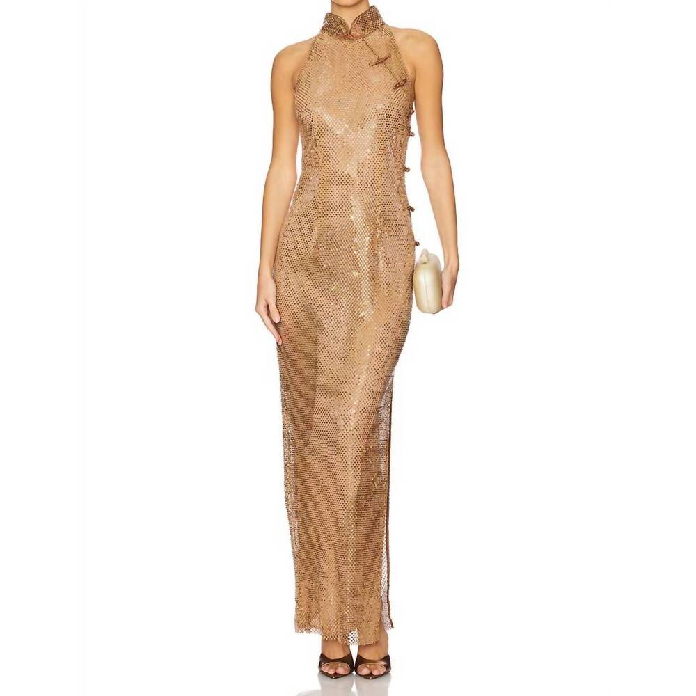 NEW SAU LEE shao dress in copper